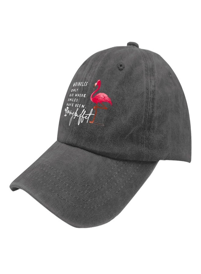 ODCRAT Wrinkles Only Go Where Smiles Have Been Golf Hat Funny Golf Hat Pigment Black Womens Hats Gifts for Mom Outdoor Hat - Image 2